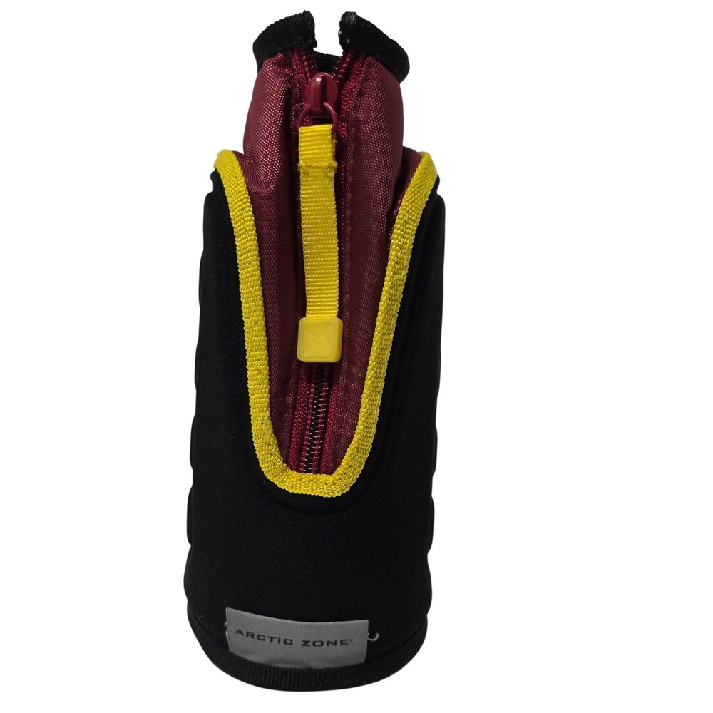 Arctic Zone Insulated Bottle Carrier Black Burgundy Yellow Neoprene 12930